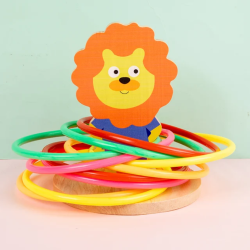Дървена игра с животни – хвърляне на рингове