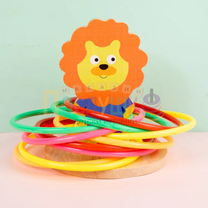 Дървена игра с животни – хвърляне на рингове