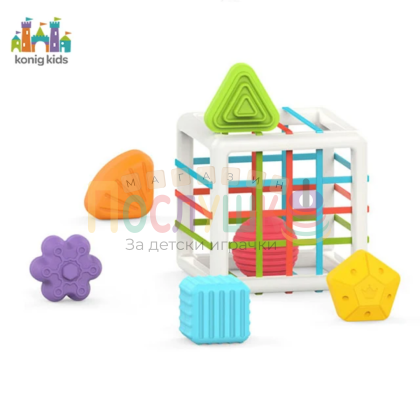 Сензорна играчка - сортер с ластици 