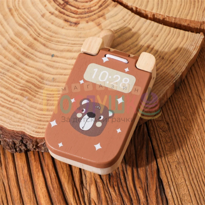 Дървен детски телефон