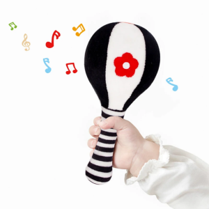 Комплект от 2 броя черно-бели бебешки дрънкалки