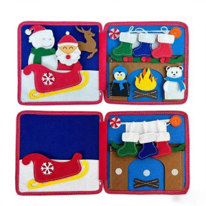 Голяма текстилна сензорна книжка - Коледа