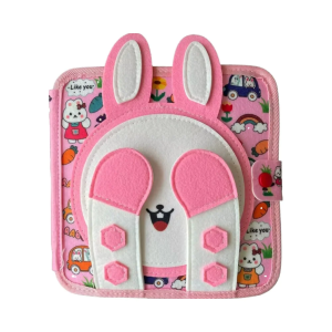 Голяма розова текстилна сензорна книжка 