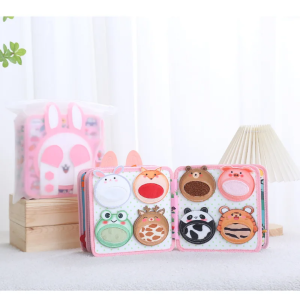 Голяма розова текстилна сензорна книжка 