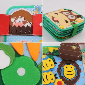 Голяма текстилна сензорна книжка - ферма