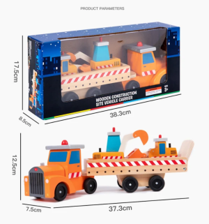 Комплект дървен камион с машини 