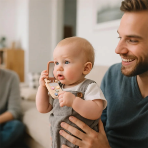 Дървен детски телефон