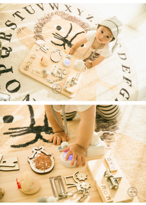 Дървена монтесори дъска с активности Busy Board 