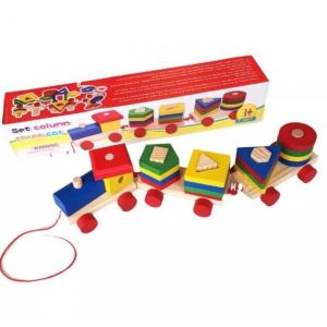 Образователно дървено влакче с формички 